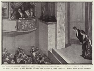 Le Roi et la Reine au Théâtre Impérial, les Auteurs de The Crossways saluant leurs Remerciements - Henry Marriott Paget